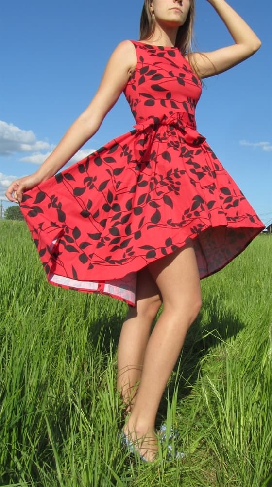 Красное Платье Из Хлопка
