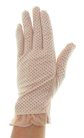 4088. Летние перчатки в горошек из хлопка 4088 - фото 21502